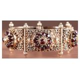 ANTIQUE VICTORIAN GARNET 14KT GOLD PANEL BRACELET