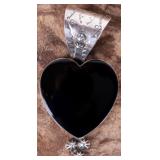 DAN DODSON STERLING BLACK ONYX HEART PENDANT