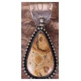 DAN DODSON TEARDROP JASPER STERLING  PENDANT
