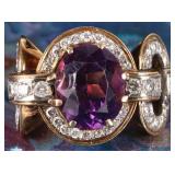 2.27CTW DIAMONDS 18K YELLOW GOLD LADIES RING W AME