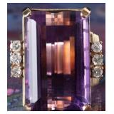 50CT SPINEL 14K YELLOW GOLD LADIES RING W/ DIAMOND