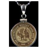 14K YELLOW GOLD NECKLACE W/ AUSTRALIAN $25 COIN
