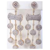 1.98CTW DIAMOND 14K YELLOW GOLD LADIES EARRINGS