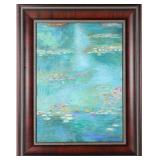 AFTER CLAUDE MONET 'NYMPHEAS' OIL ON CANVAS FRAMED