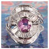 5.52CTW PINK SAPPHIRE & DIAMOND LADIES RING