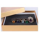 INTERCHANGEABLE YELLOW GOLD 5 RING ~22CT STONE SET