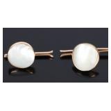 14K YELLOW GOLD MOP PAIR OF MEN'S CUFFLINKS