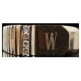 14K YELLOW GOLD NATURAL DIAMOND SIGNET RING
