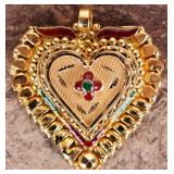 DECADENT 22K YELLOW GOLD LADIES HEART PENDANT