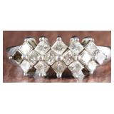 SHINY 950 PLATINUM LADIES RING W/ SQUARE DIAMONDS
