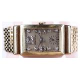 HAMILTON 14K YELLOW GOLD DIAMOND LADIES WRISTWATCH
