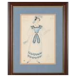 DOBUZHINSKY EUGENE ONEGIN COSTUME SKETCH BLUE