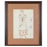 DOBUZHINSKY EUGENE ONEGIN COSTUME SKETCH BLONDE