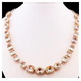34.5CTW MORGANITE 14K ROSE GOLD LADIES NECKLACE