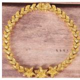24K YELLOW GOLD INTRICATE FLORAL LADIES BRACELET