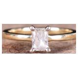 14K YELLOW GOLD NATURAL RADIANT DIAMOND RING