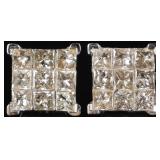 14K WHITE GOLD INVISIBLE SET DIAMOND STUD EARRINGS