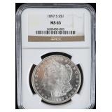 1897 S NGC MS-63 MORGAN SILVER DOLLAR PF LIKE BG