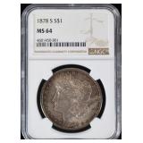1878 S NGC MS-64 MORGAN SILVER DOLLAR