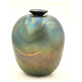 Charles Lotton Blue Glass Vase