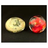 2 Art Glass Paperweights