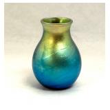 Charles Lotton Blue Iridized Vase