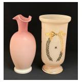 2 European Glass Vases