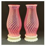 Two Cranberry Candle Lamps
