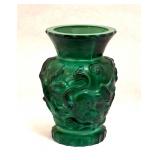 Czech Malachite Vase