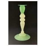 Steuben Jade & Opal Candlestick