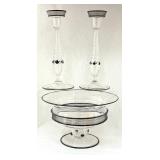 Steuben Mirror Black Console Set