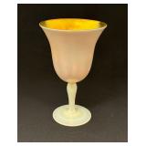 Steuben Calcite on Gold goblet