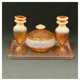 Fenton Opalescent Bath Set
