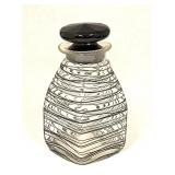 Steuben Black Threaded Bottle