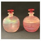 2 Steuben Threaded Perfumes