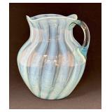 Blue Opalescent Water Pitcher