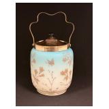 Blue Enameled Biscuit Jar