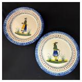 Pair of HenRiot Quimper Plates