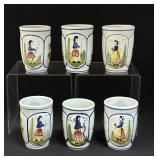 6 HB HenRiot Quimper Mugs