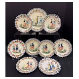 9 HenRiot Quimper Plates
