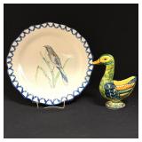 2 French Faience Items