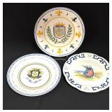 3 French Faience Plates