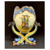 HR Quimper Egg Shaped Vase