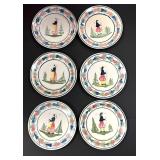 6 HB Quimper Dinner Plates