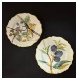 2 Porquier Beau Botanical Plates