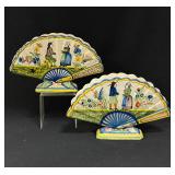 2 Eventail Fan Vases