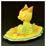 HB Quimper Polka Dot Figural Cat