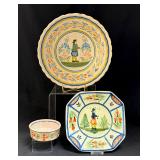 3 Quimper French Faience Items