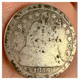 1856 US Seated Liberty Silver Dime