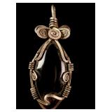 Wire Wrapped Black Cabochon Pendant